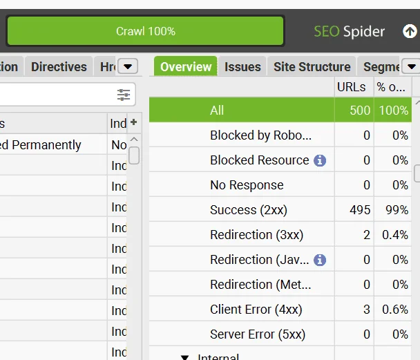 Screaming Frog Site Issues