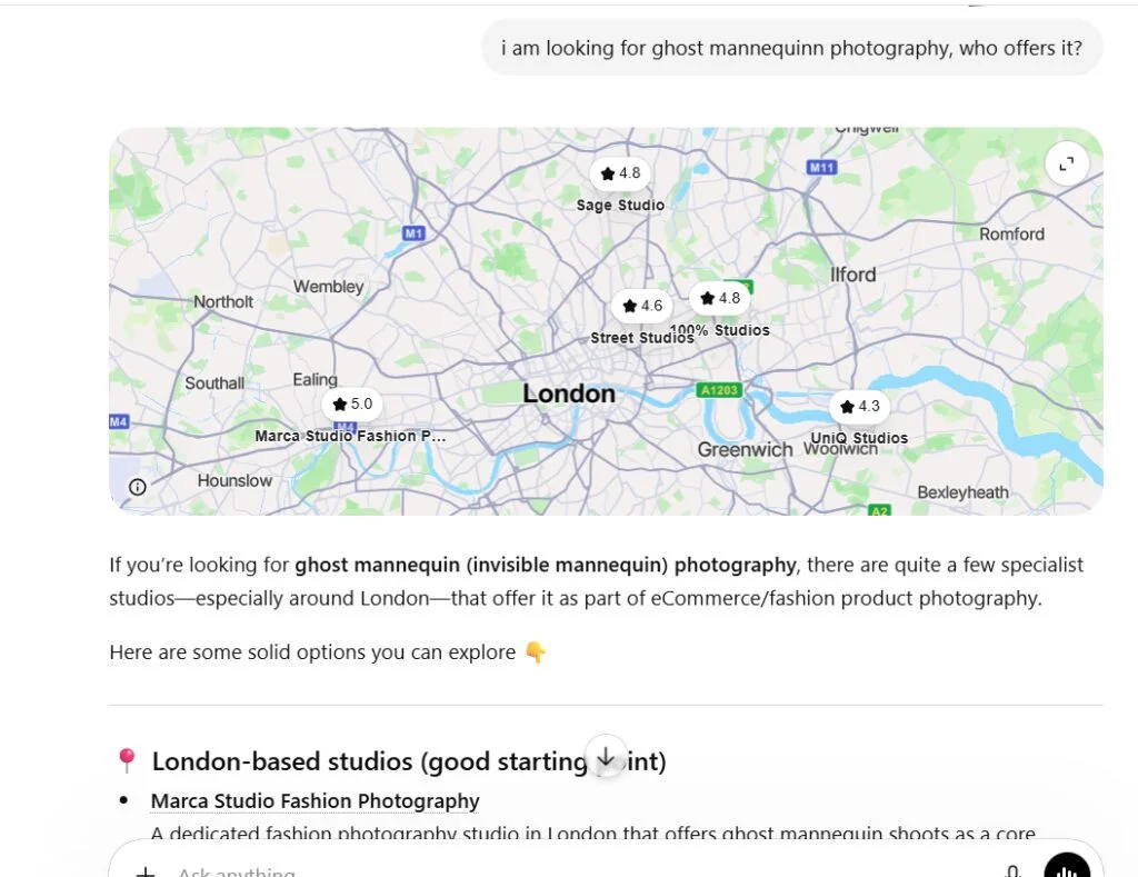 google map query marca fashion