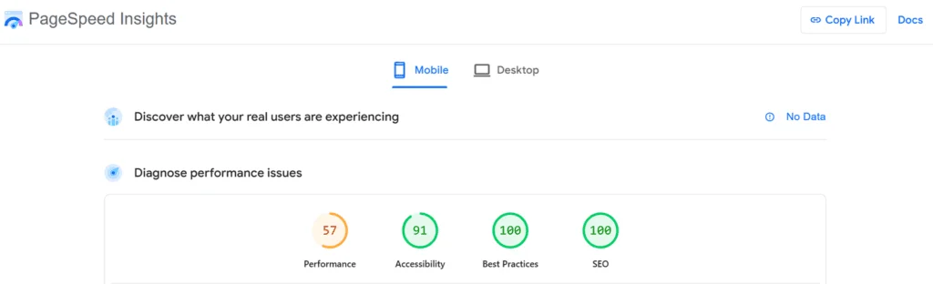 optimise for google pagespeed insights